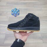 Кроссовки Nike Air Force 1 Mid Black Gum с мехом