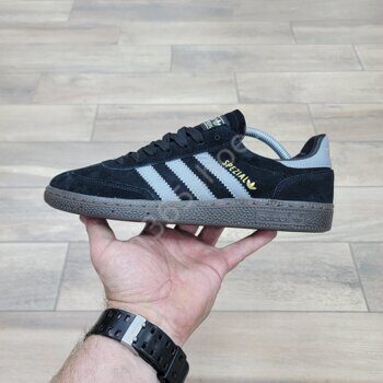 Чёрные с серым мужские и подростковые кроссовки Адидас | Adidas Spezial ...